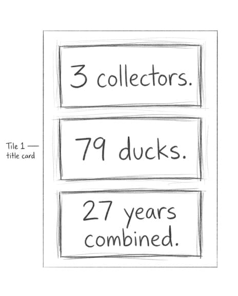 Title card: 3 collectors. 79 ducks. 27 years combined.